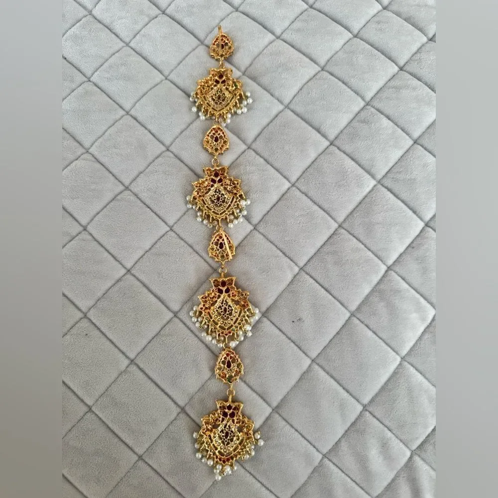 BRIDAL PAKISTANI INDIAN JEWELRY ELAYNA PUNJABI PARANDA HAIR ACCESSORIES